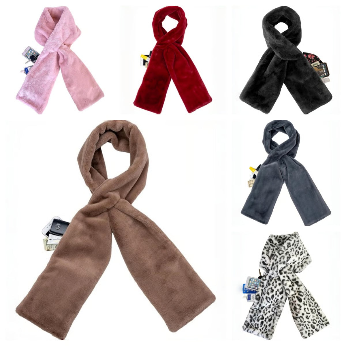 🔥Only $14.99!!!🎅Christmas Special Deals⚡50K+ SOLD!🧣Ultra-Soft Faux Fur Pull-Through Scarf with Secret Zipper Pocket