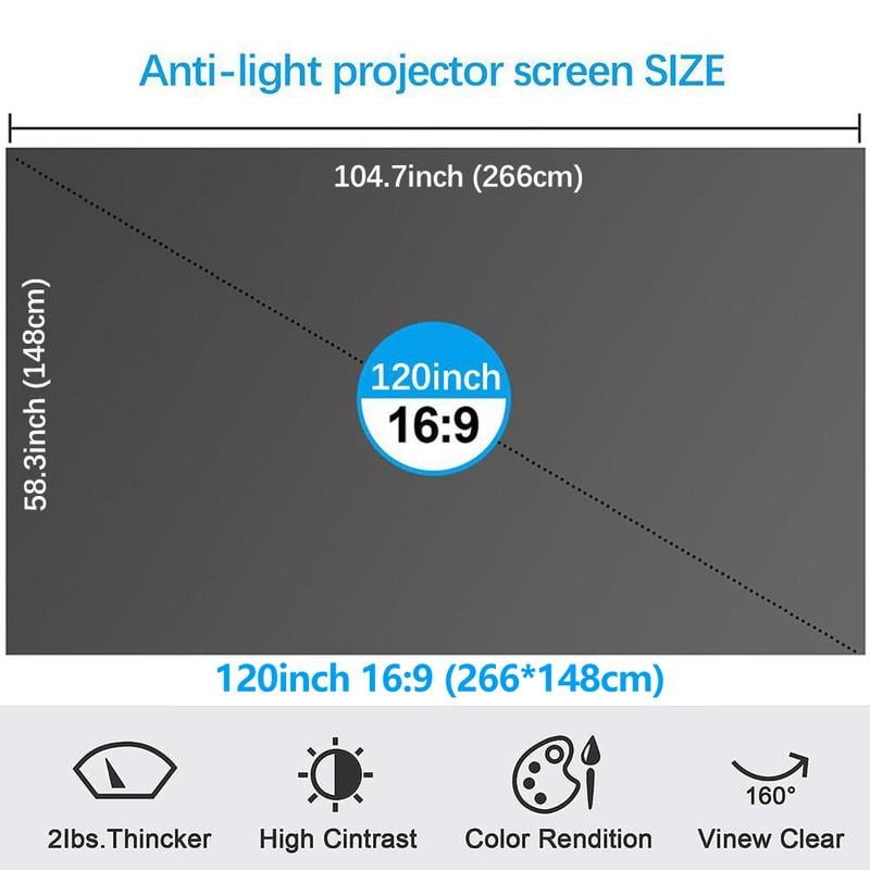 ⚡Hot Sales 49% OFF🔥Anti-Light 4K Projector Screen (16:9)🎥✨