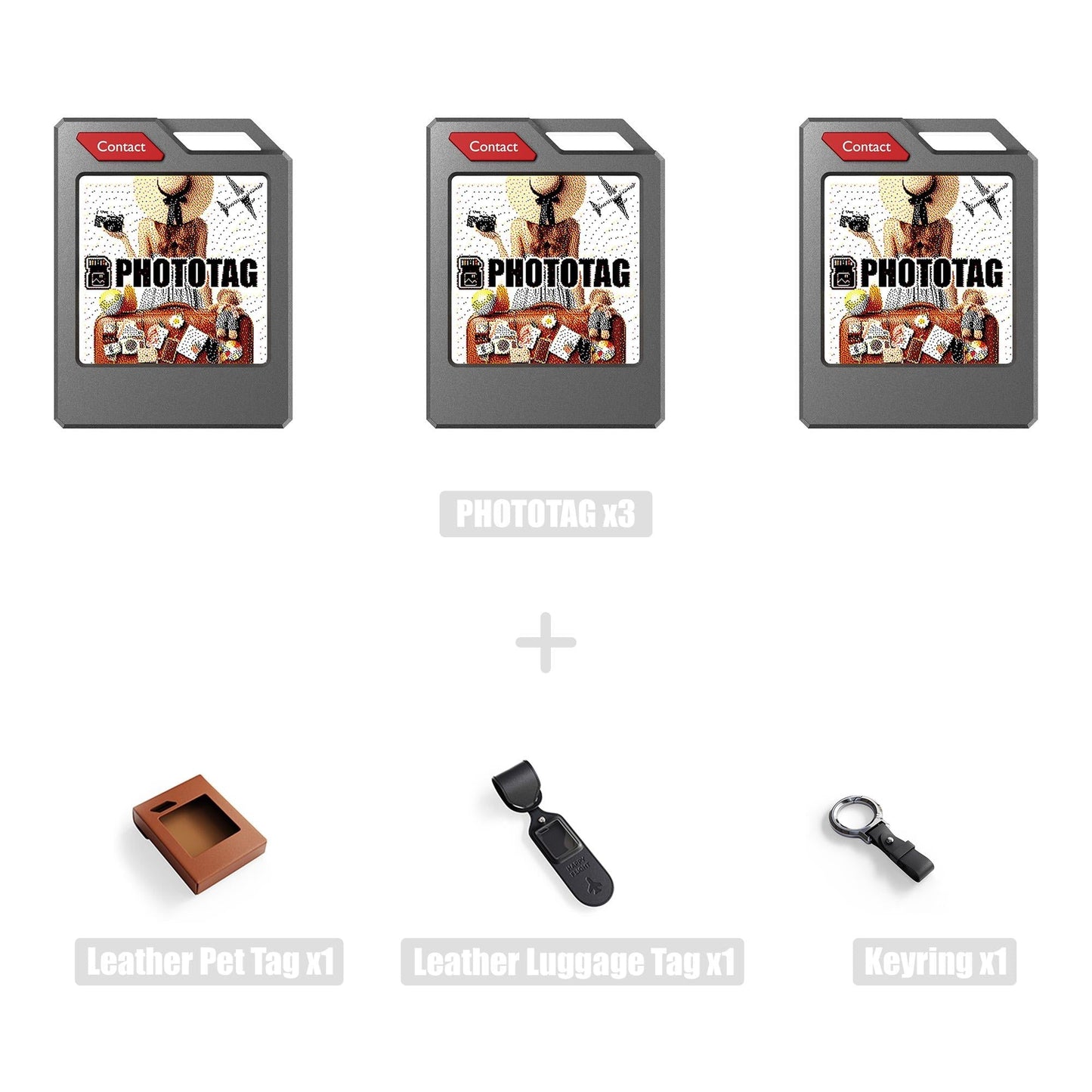 PhotoTag: E-ink screen tracker, pet locator, luggage tracker, wallet locator