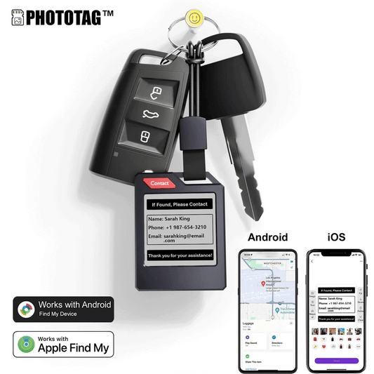 PhotoTag: E-ink screen tracker, pet locator, luggage tracker, wallet locator