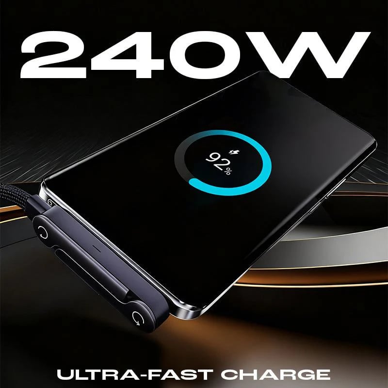🔥LAST DAY BUY 2 GET 1 FREE⚡️240w super fast charging📱Invisible Holder Charger Cable with Stand