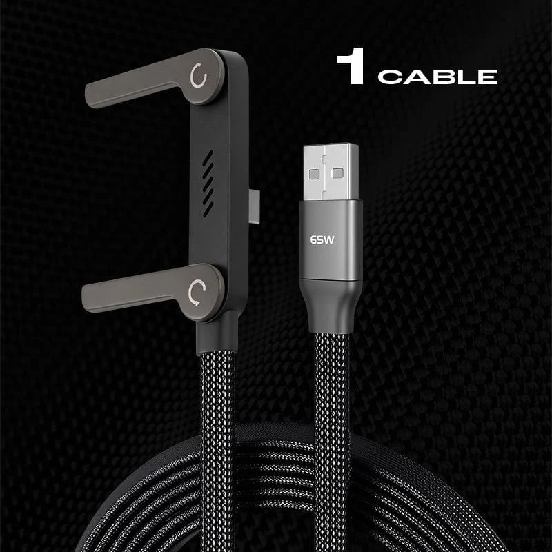 🔥LAST DAY BUY 2 GET 1 FREE⚡️240w super fast charging📱Invisible Holder Charger Cable with Stand
