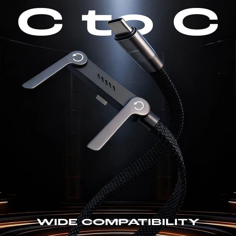 🔥LAST DAY BUY 2 GET 1 FREE⚡️240w super fast charging📱Invisible Holder Charger Cable with Stand