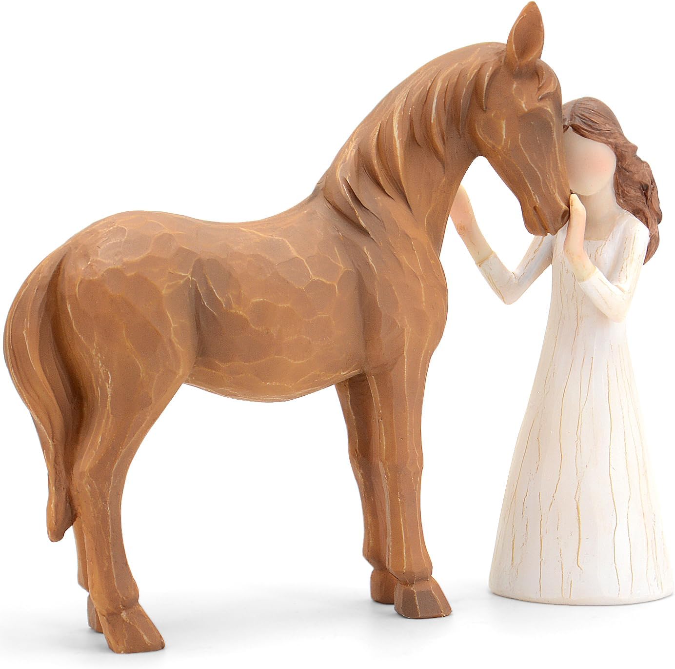 ⏰LAST DAY PROMOTION SAVE 50%🔥Girl Embraces Horses Figurine