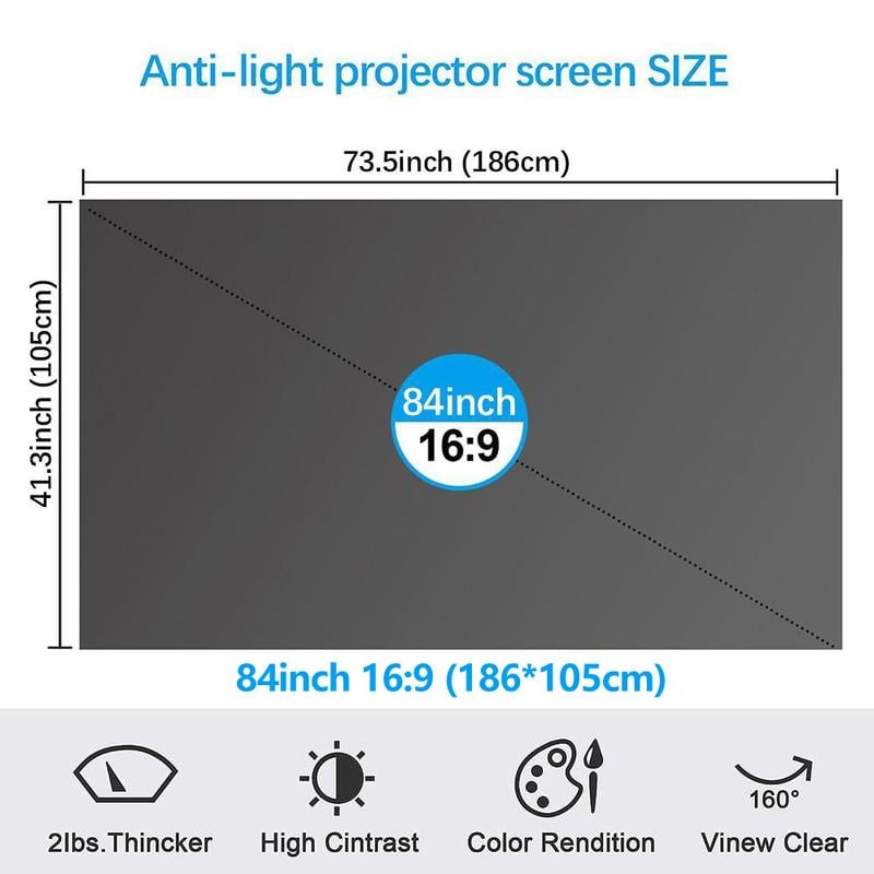 ⚡Hot Sales 49% OFF🔥Anti-Light 4K Projector Screen (16:9)🎥✨