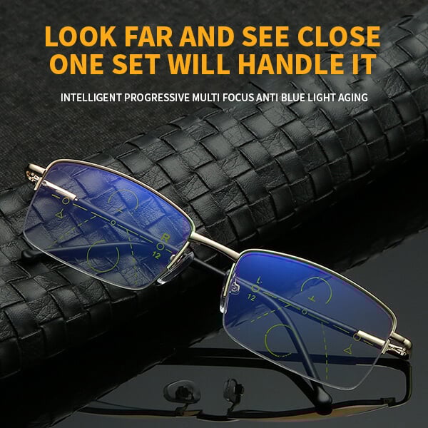 NEW DIAMOND-CUT BIFOCAL PROGRESSIVE & ANTI-BLUE EYEWEAR ULTRALIGHT READING GLASSES