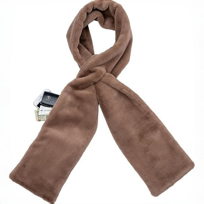 🔥Only $14.99!!!🎅Christmas Special Deals⚡50K+ SOLD!🧣Ultra-Soft Faux Fur Pull-Through Scarf with Secret Zipper Pocket