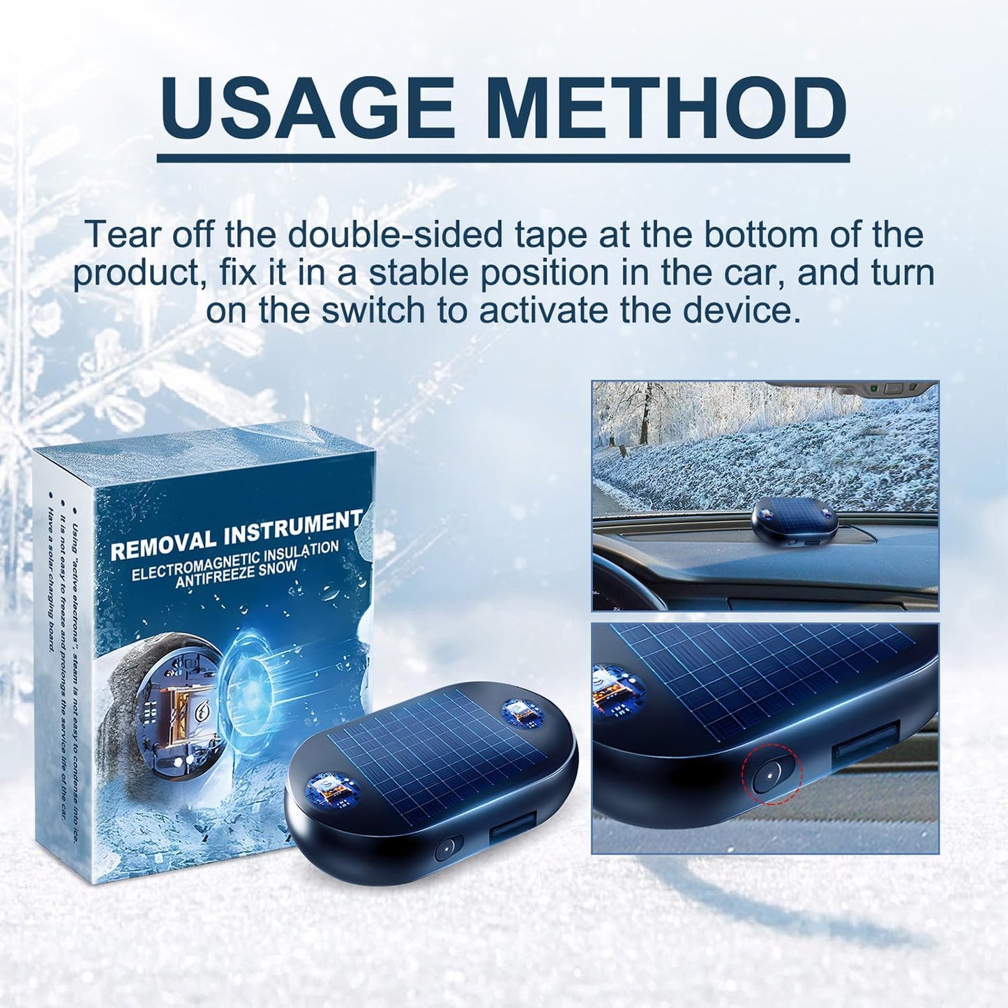 Electromagnetic Anti-Freezing Device ~ Enjoy a clear windshield every winter morning.