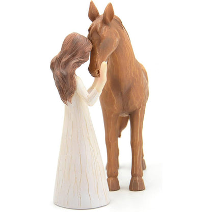 ⏰LAST DAY PROMOTION SAVE 50%🔥Girl Embraces Horses Figurine
