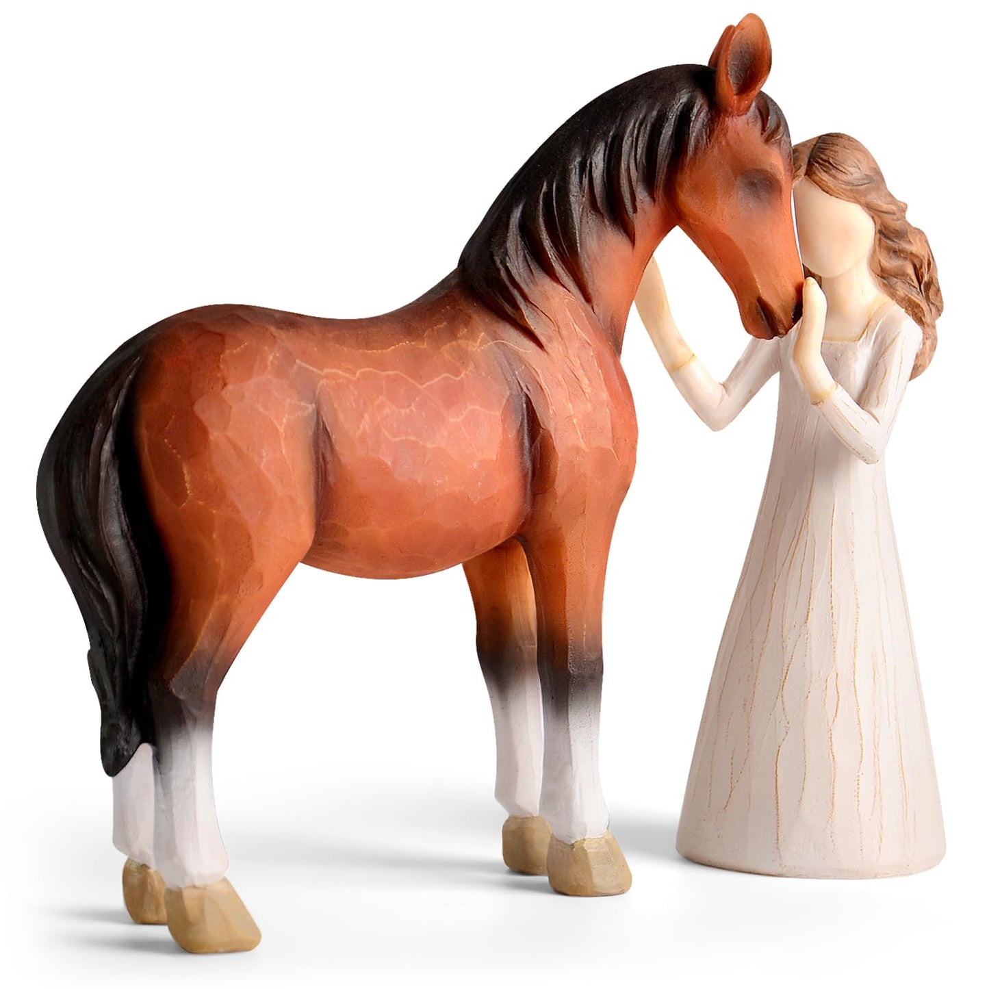 ⏰LAST DAY PROMOTION SAVE 50%🔥Girl Embraces Horses Figurine