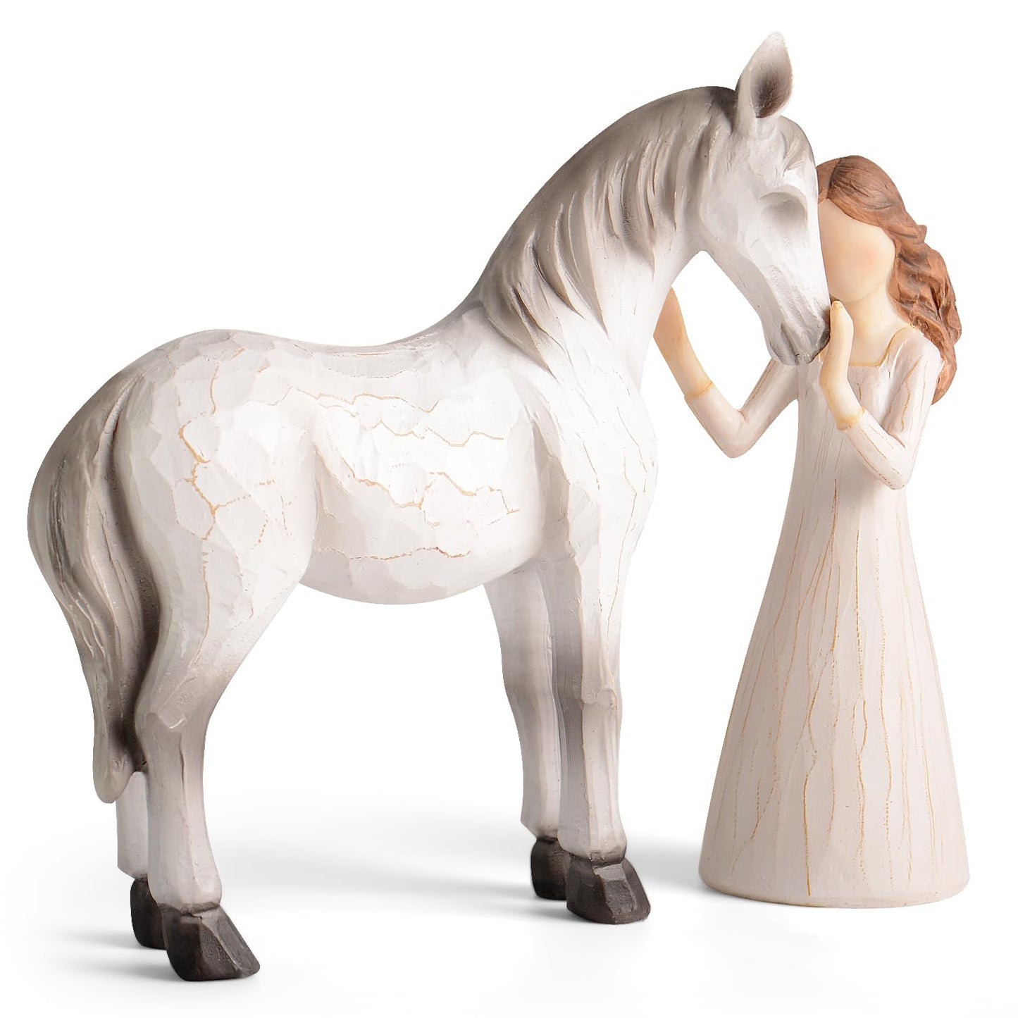 ⏰LAST DAY PROMOTION SAVE 50%🔥Girl Embraces Horses Figurine