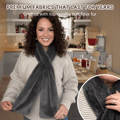 🔥Only $14.99!!!🎅Christmas Special Deals⚡50K+ SOLD!🧣Ultra-Soft Faux Fur Pull-Through Scarf with Secret Zipper Pocket