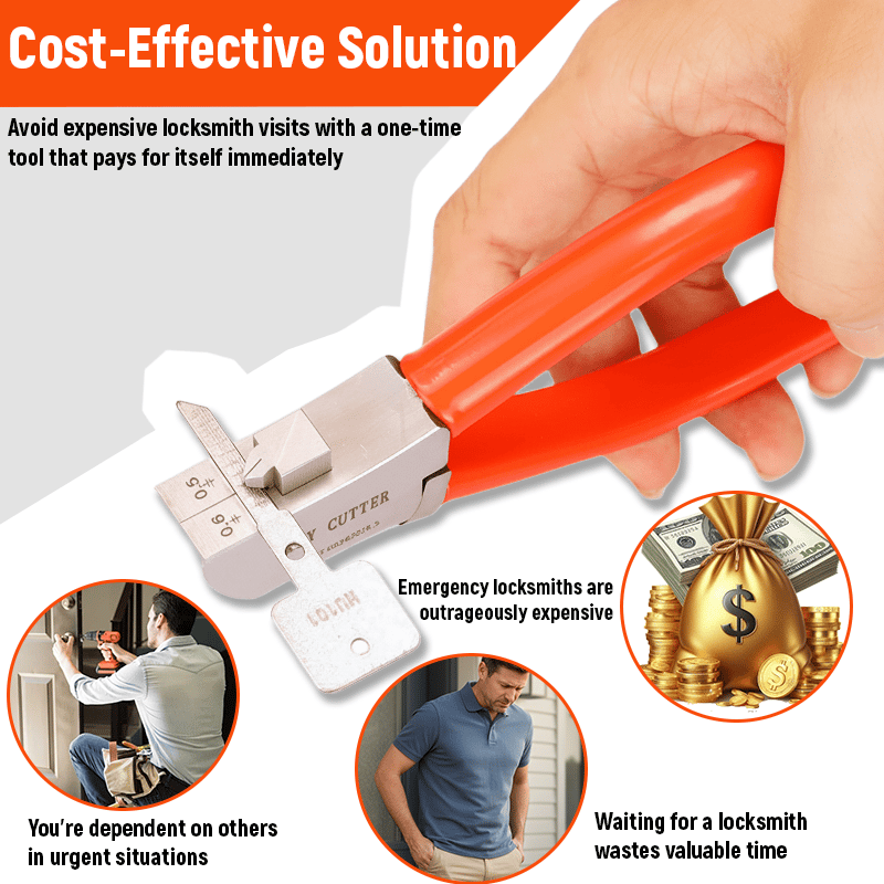 🔐The "Pocket Locksmith" Tool: Cut Spare Keys Anywhere, Anytime. Emergency Key Clipper for Home & Auto.