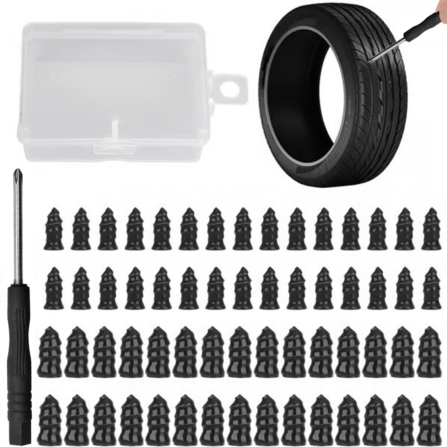 🔩60PCS Tire Repair Rubber Nails Kit with 2 Sizes