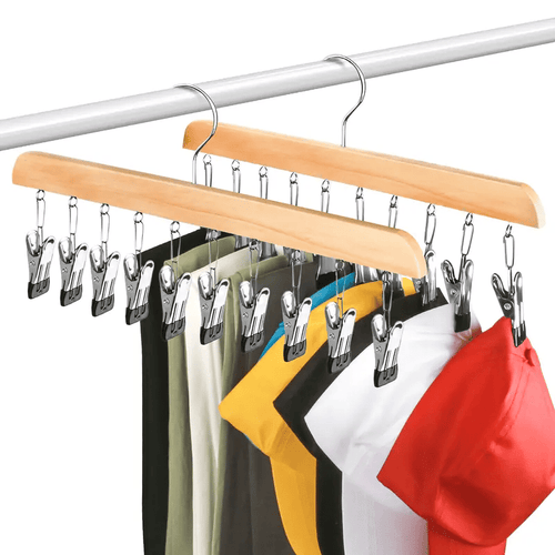 Closet Organizer with 10 Clips - Space Saving Hanging Closet Organizer