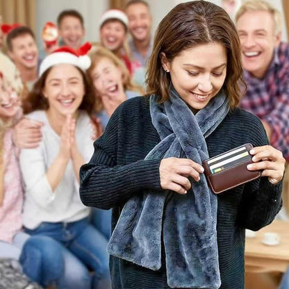 🔥Only $14.99!!!🎅Christmas Special Deals⚡50K+ SOLD!🧣Ultra-Soft Faux Fur Pull-Through Scarf with Secret Zipper Pocket