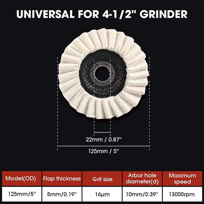 🔥Last Day 48% OFF- Premium Wool Felt Polishing Flap Disc for Angle Grinders