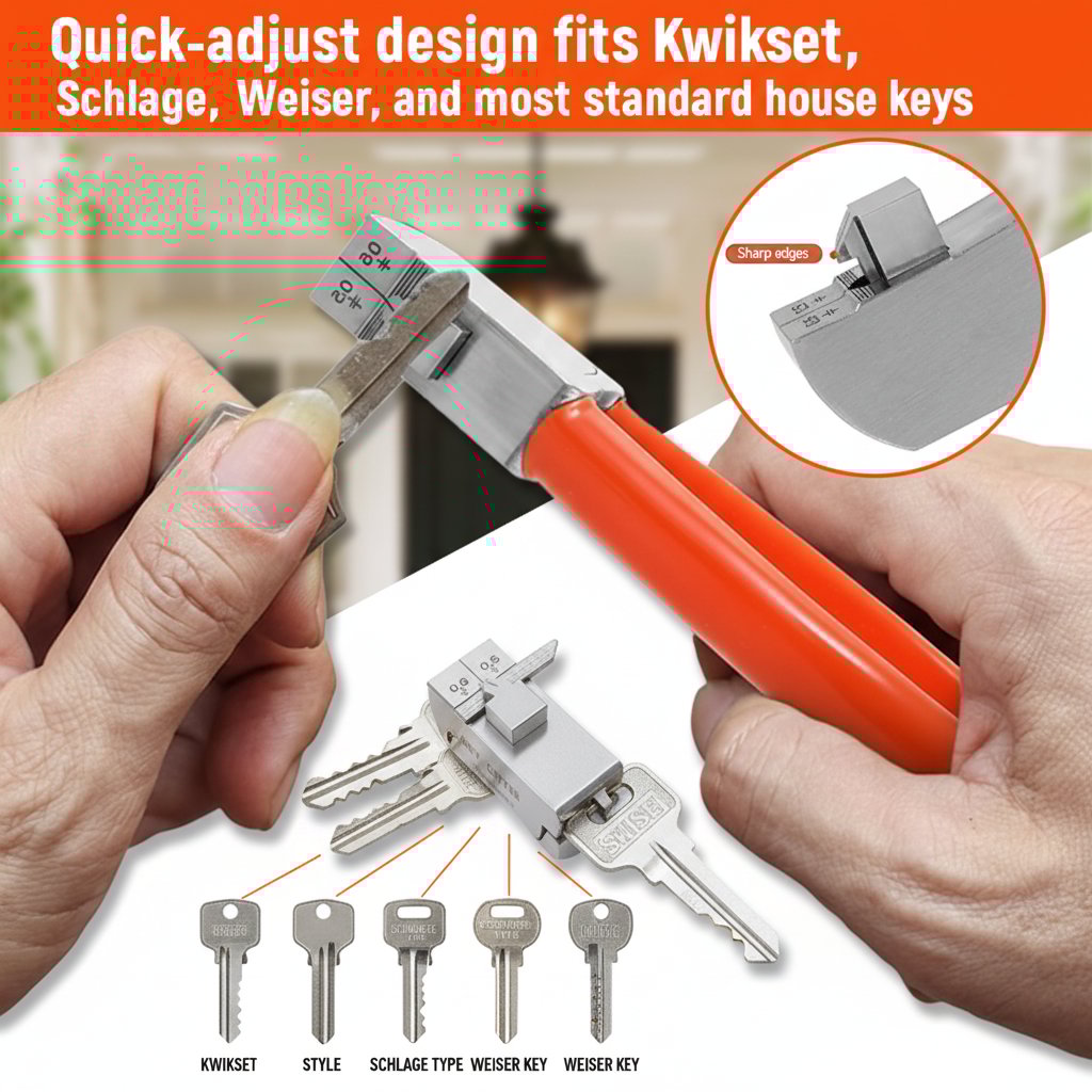 🔐The "Pocket Locksmith" Tool: Cut Spare Keys Anywhere, Anytime. Emergency Key Clipper for Home & Auto.